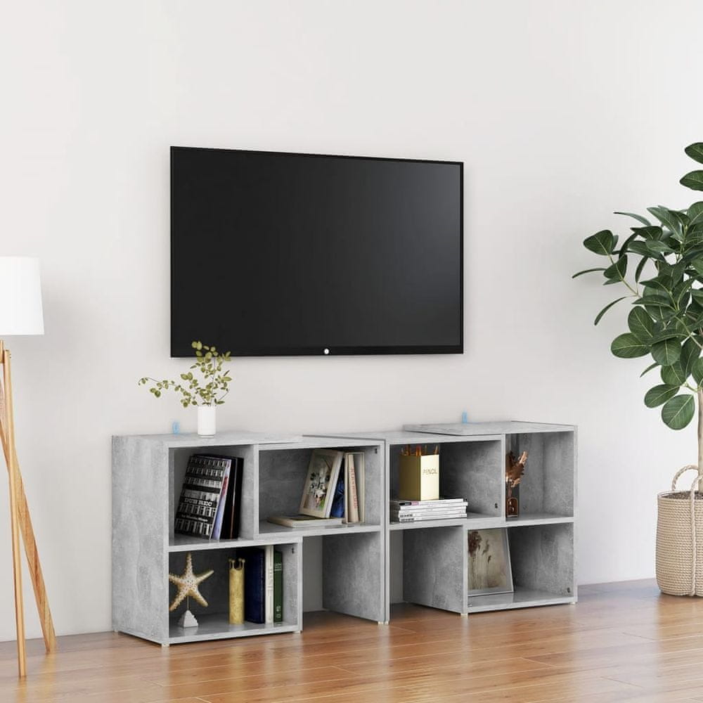 Vidaxl TV skrinka, betónová sivá, 104x30x52 cm, drevotrieska